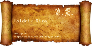 Moldrik Riza névjegykártya